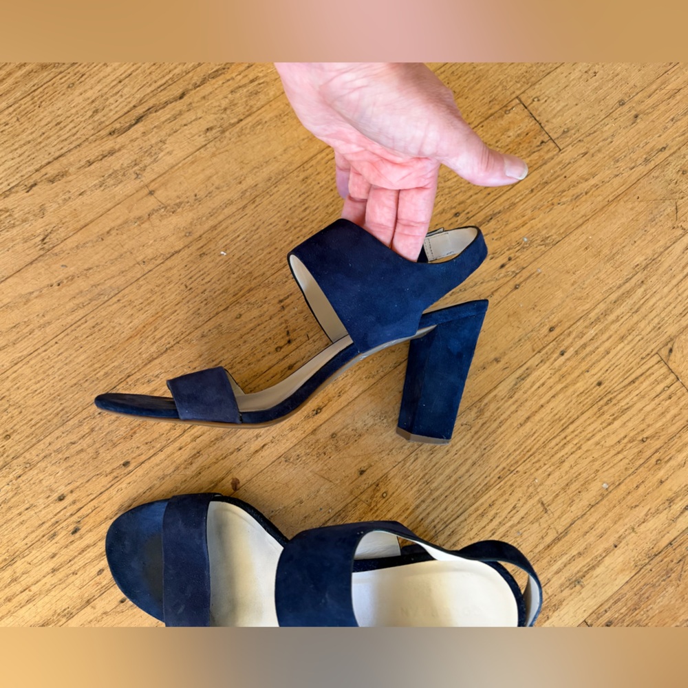 Cole Haan Octavia block heel suede sandal Marine blue - Picture 6 of 14